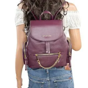 Michael Kors Medium Backpack Bordeaux  + Coin Wallet Merlot Set MICHAEL KORS JET SET TRAVEL S COINPOUCH ID HOLDER LEATHER  main image 3